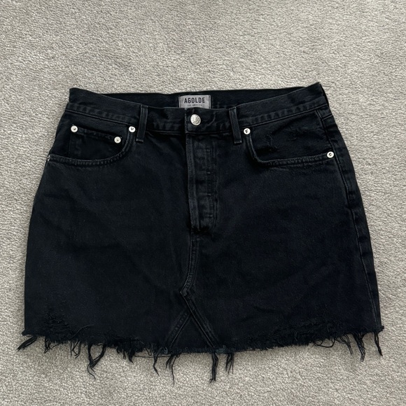 Agolde Quinn High Rise Denim mini skirt - Picture 3 of 8